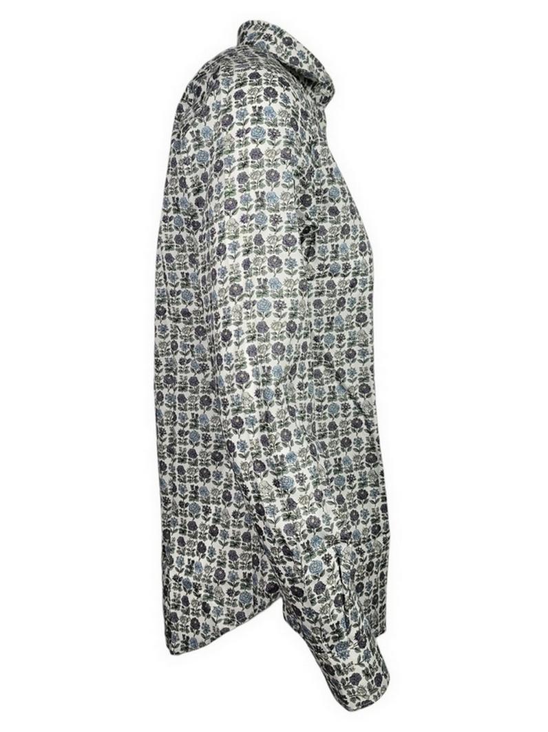 camicia donna liberty lilla e azzurro