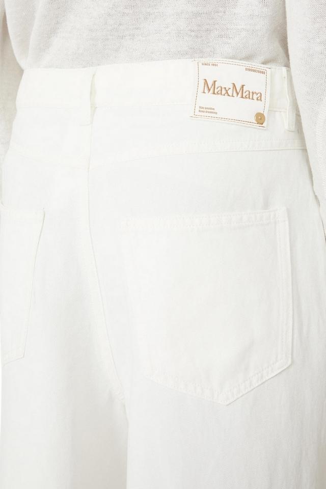 pantalone donna aloa in lino bianco