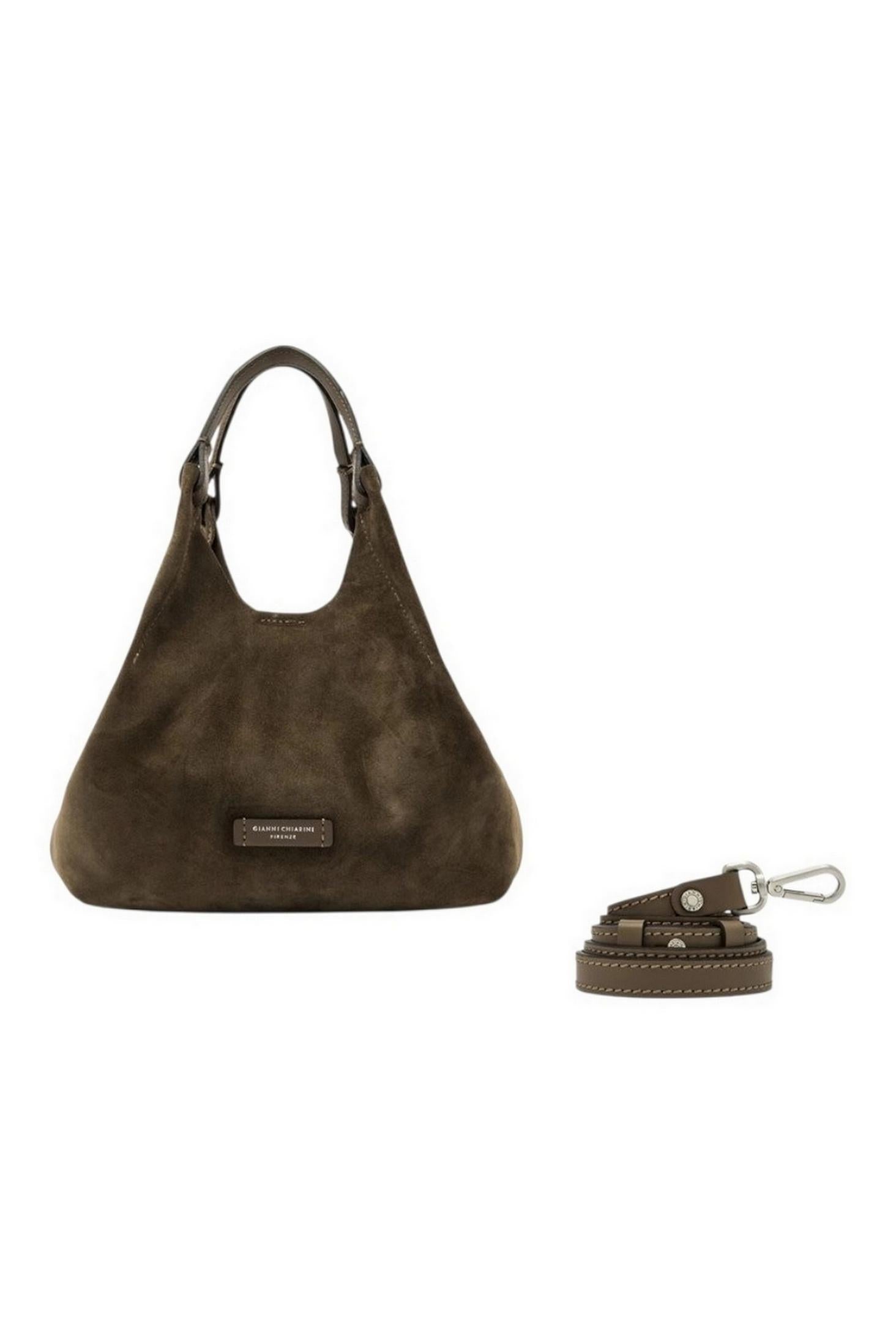 borsa donna dua piccola in camoscio marrone