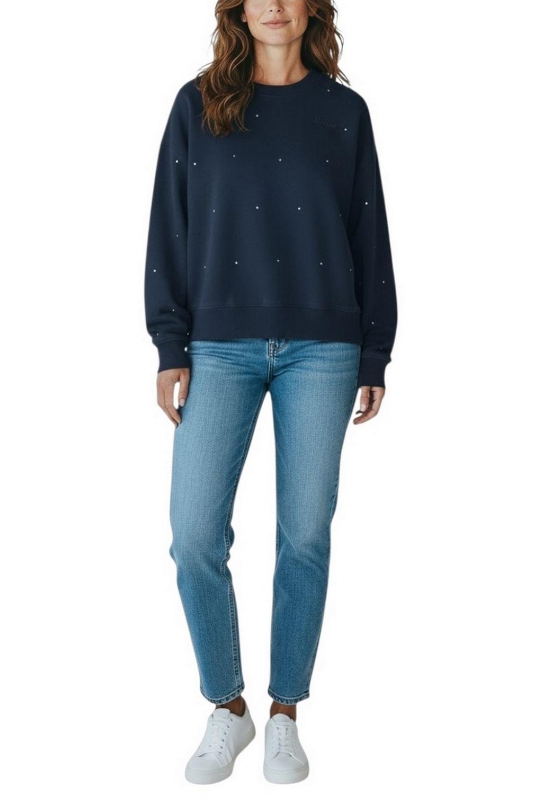 felpa donna nero con strass