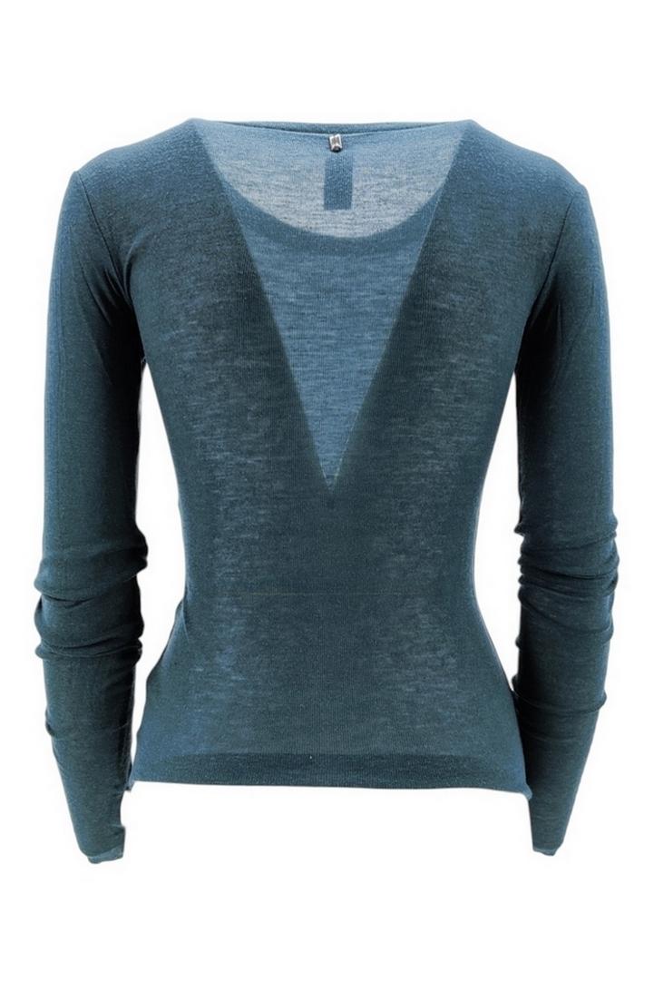 T-shirt donna girocollo in jersey verdone