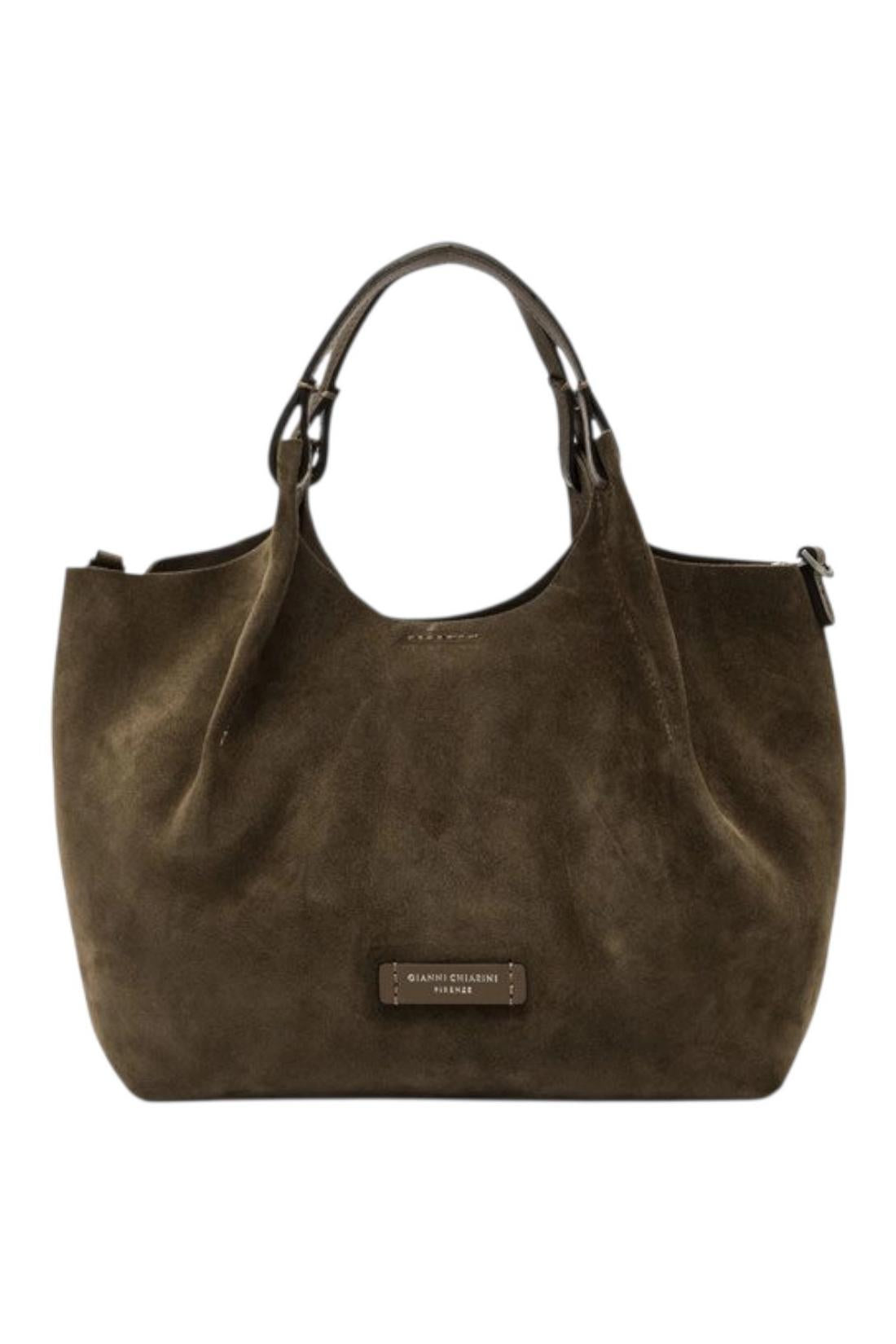 borsa donna dua piccola in camoscio marrone