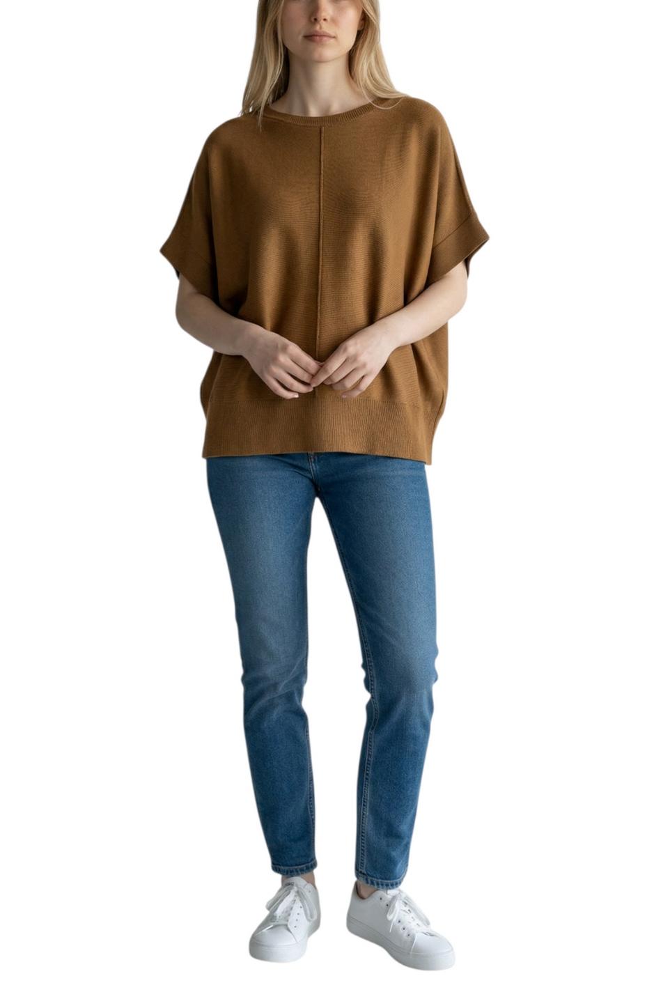maglia donna cappa cuoio
