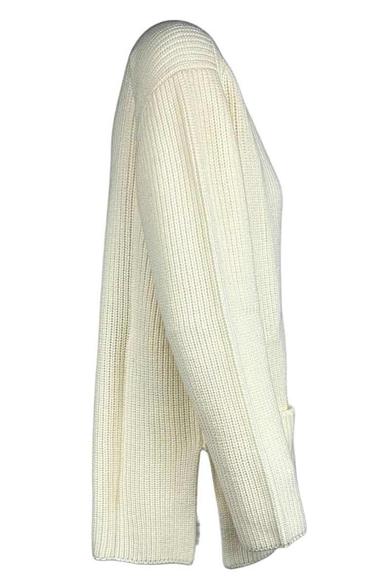 cardigan donna a coste panna