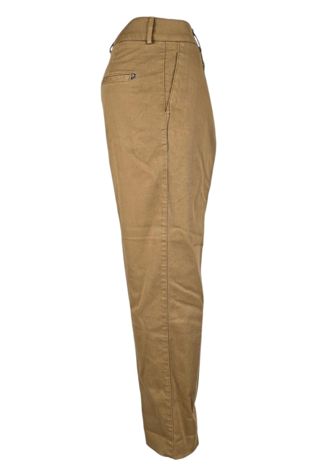 Pantaloni donna Tania loose in gabardina manopesca cammello