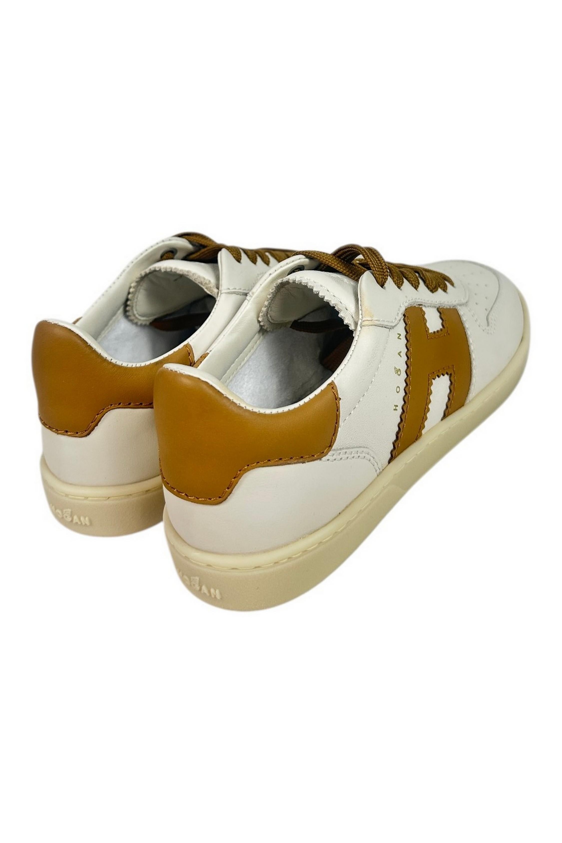 sneakers donna cool pelle avorio e cuoio