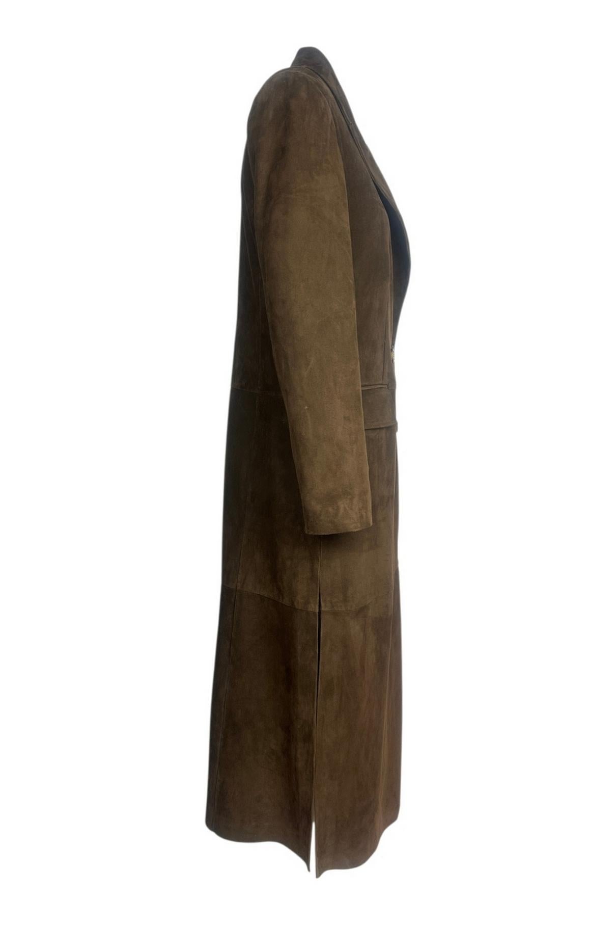 Trench in camoscio marrone