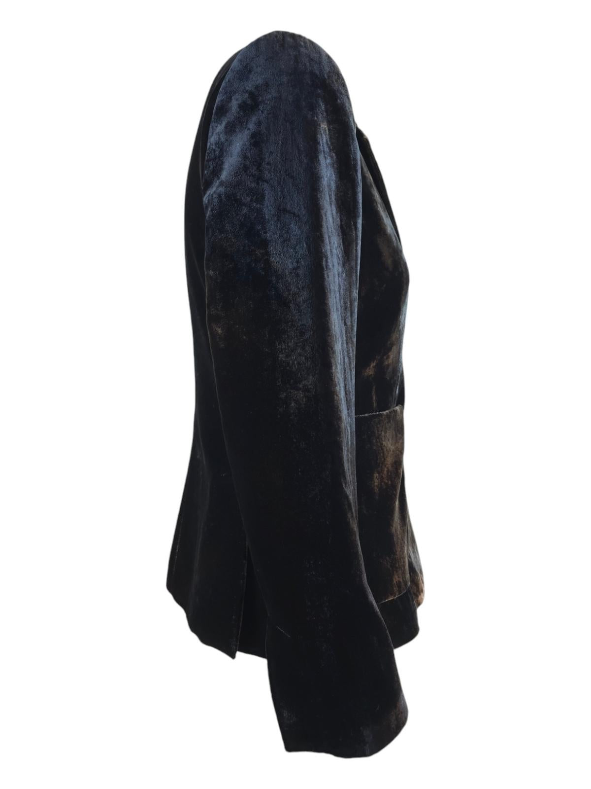 giacca donna in velluto tie and dye blu e marrone