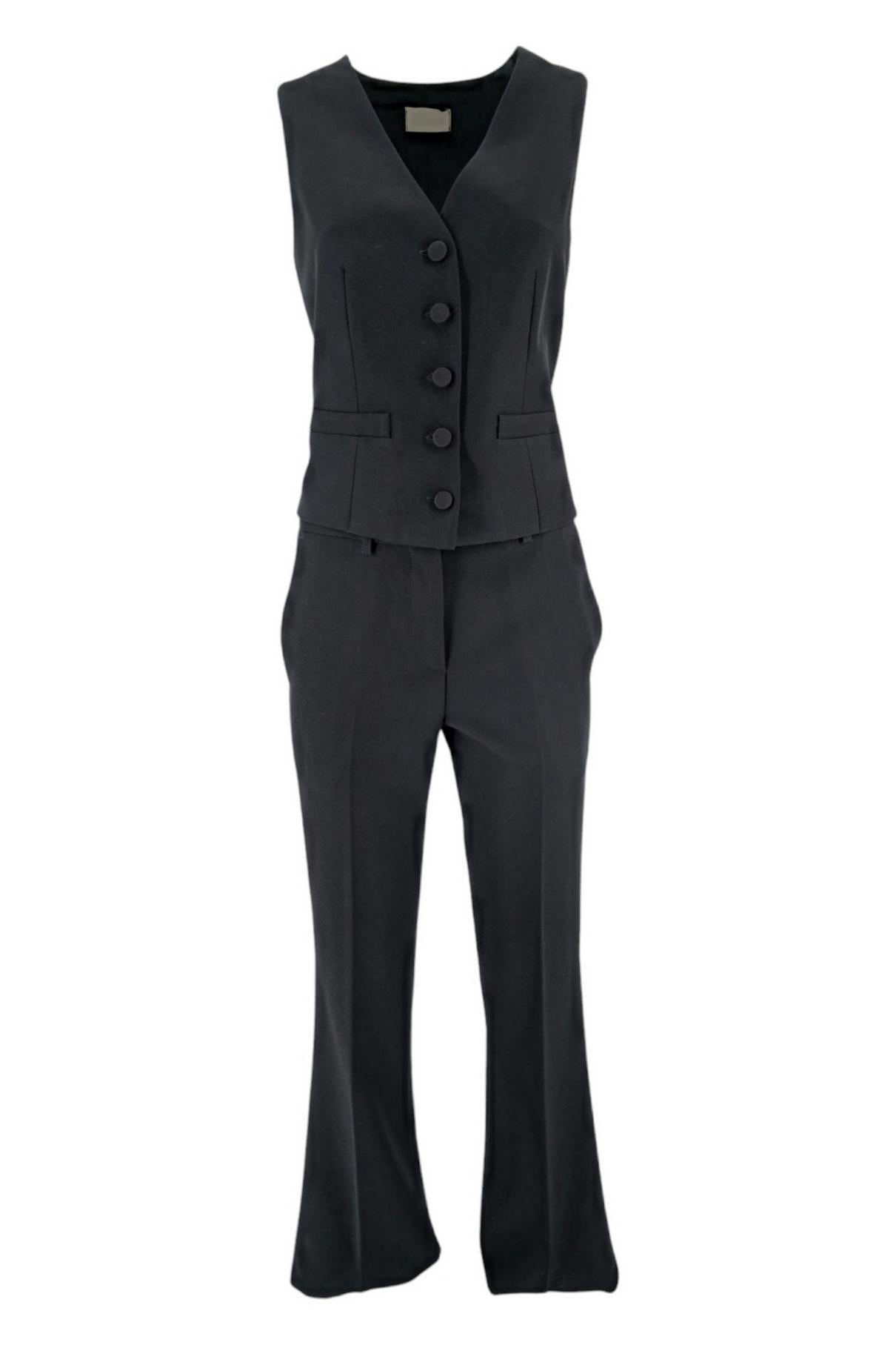 gilet donna in gabardina nero