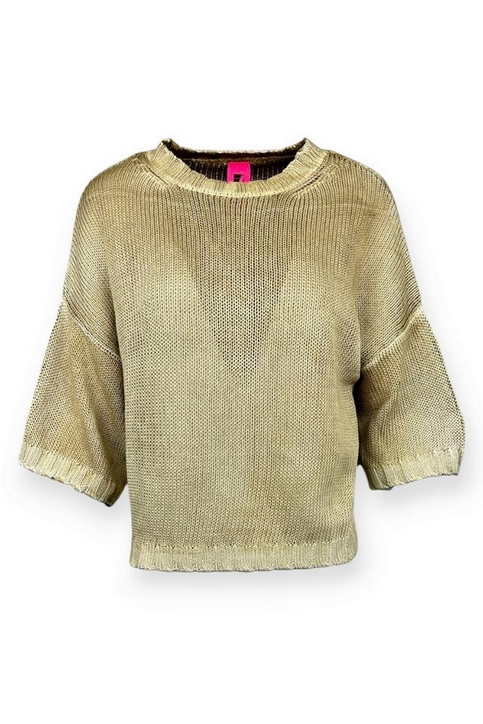 maglia a scatola donna sfumata giallo