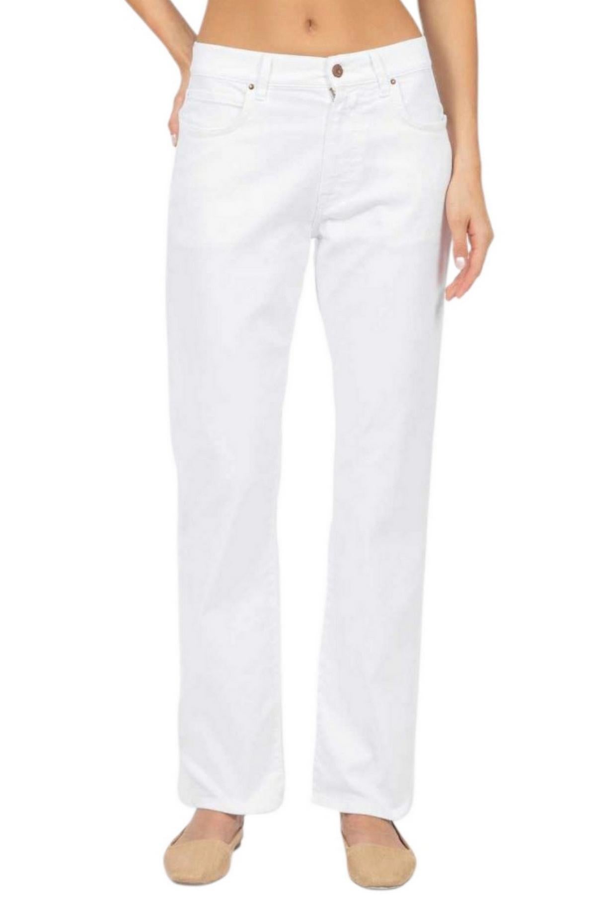 pantalone donna 5 tasche bianco