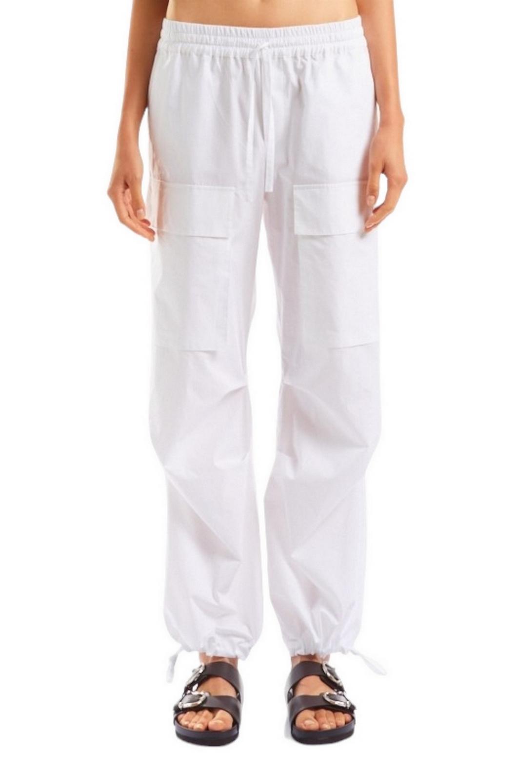 Cargo donna in cotone color latte