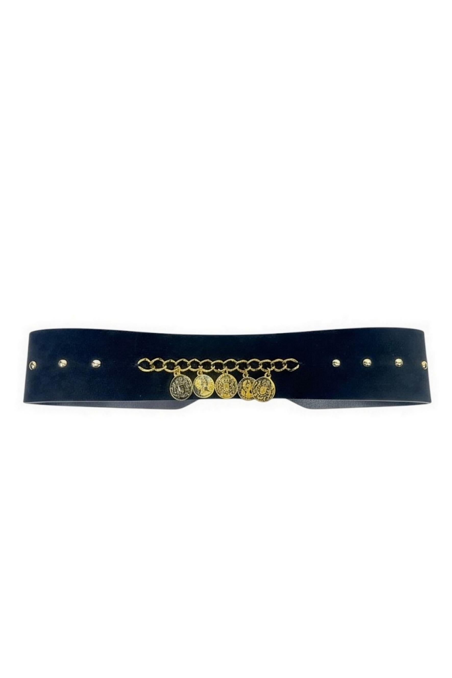 cintura donna nera con medaglie