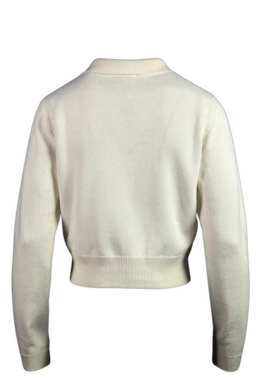 polo donna in cachemire latte