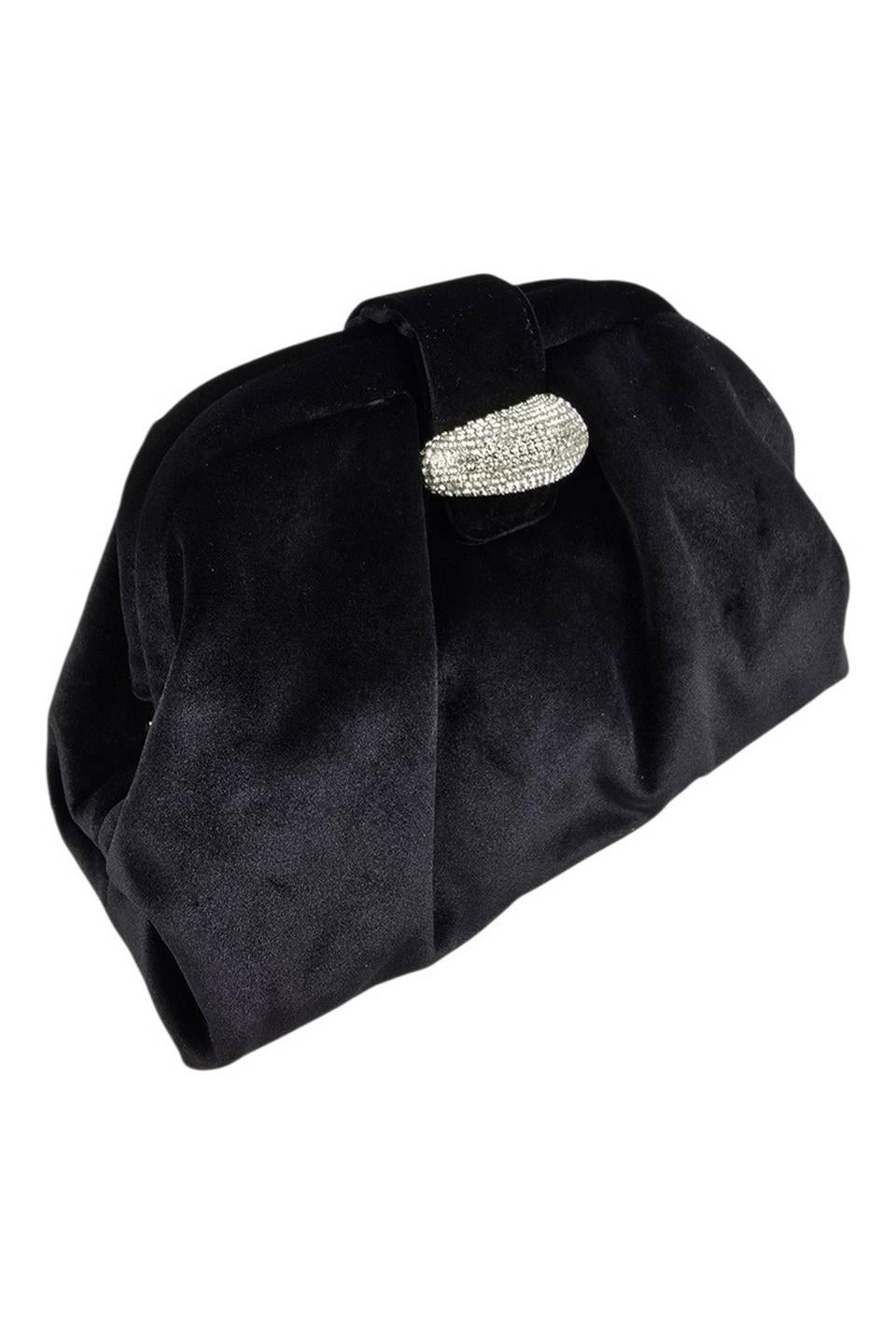 clutch donna in velluto nero