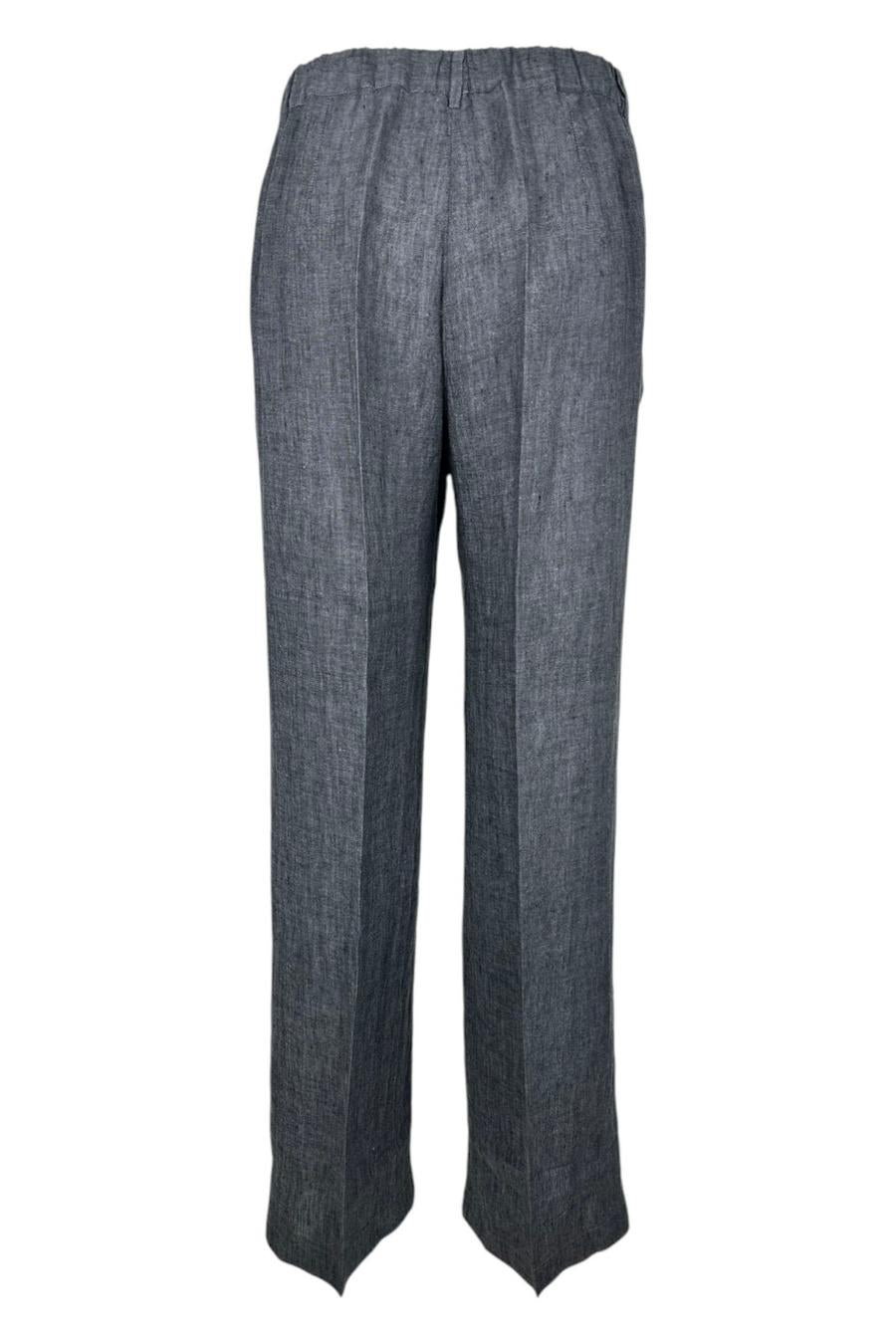 pantalone donna in lino grigio