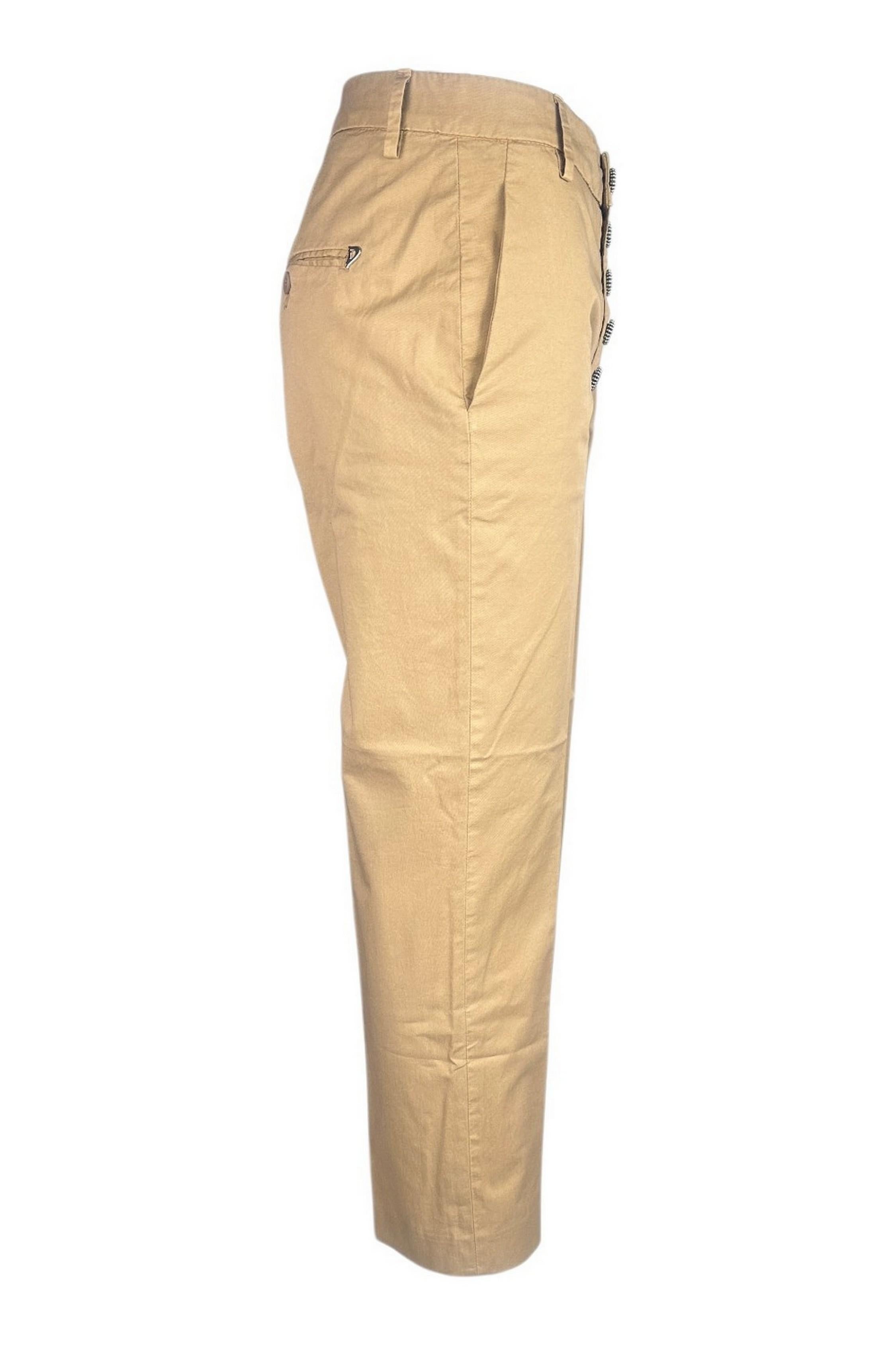 pantalone donna nima in gabardina castagna