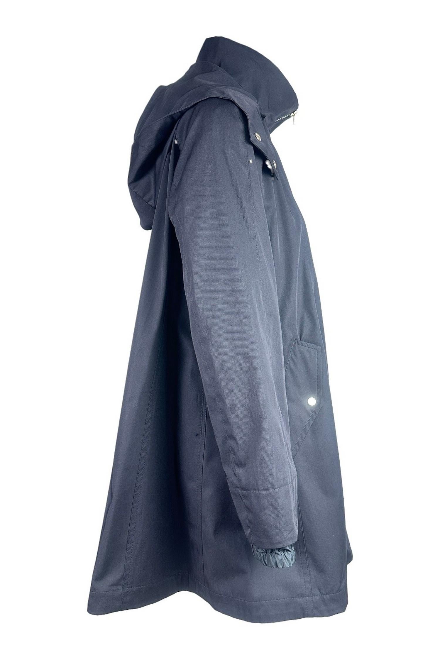 parka donna lungo in cotone blu