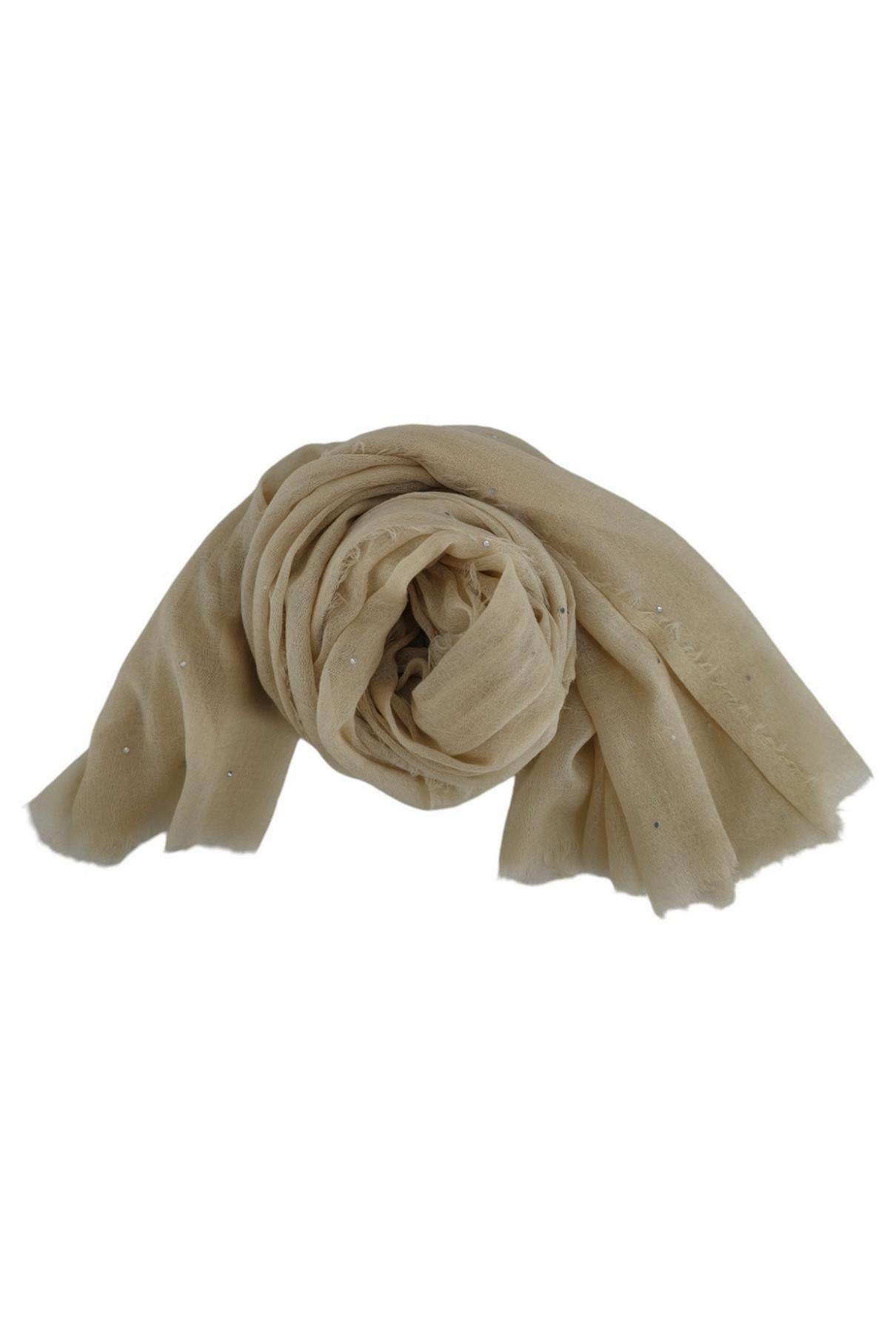 sciarpa donna con punti luce beige
