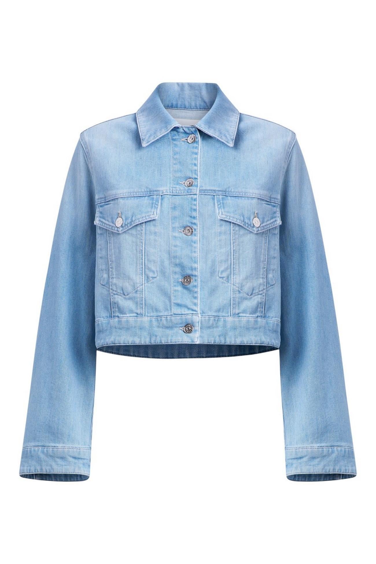 giubbotto donna in denim azzurro