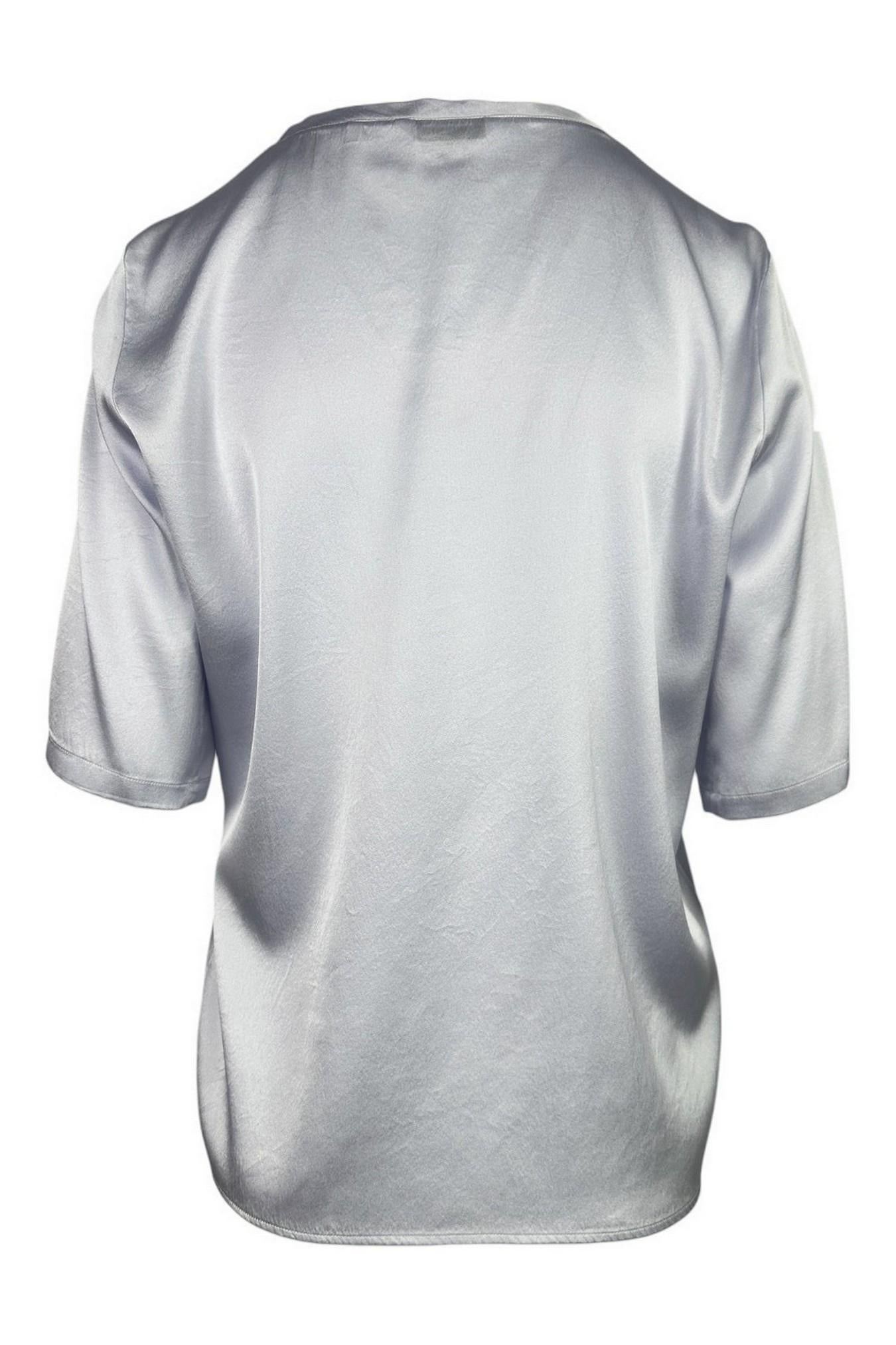 t-shirt donna in raso azzurra