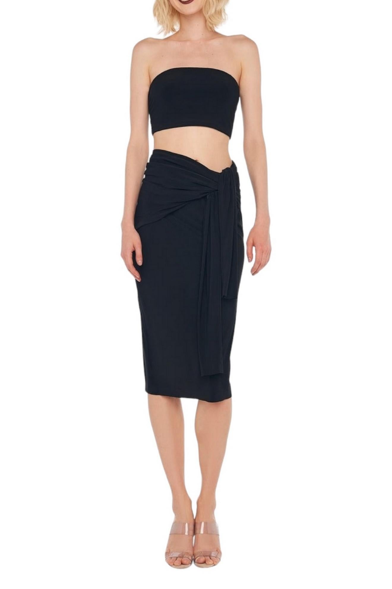 Abito donna in jersey all in one nero