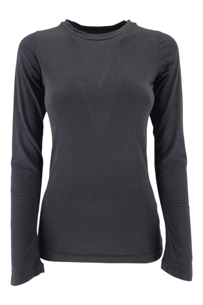 t-shirt donna manica lunga nero