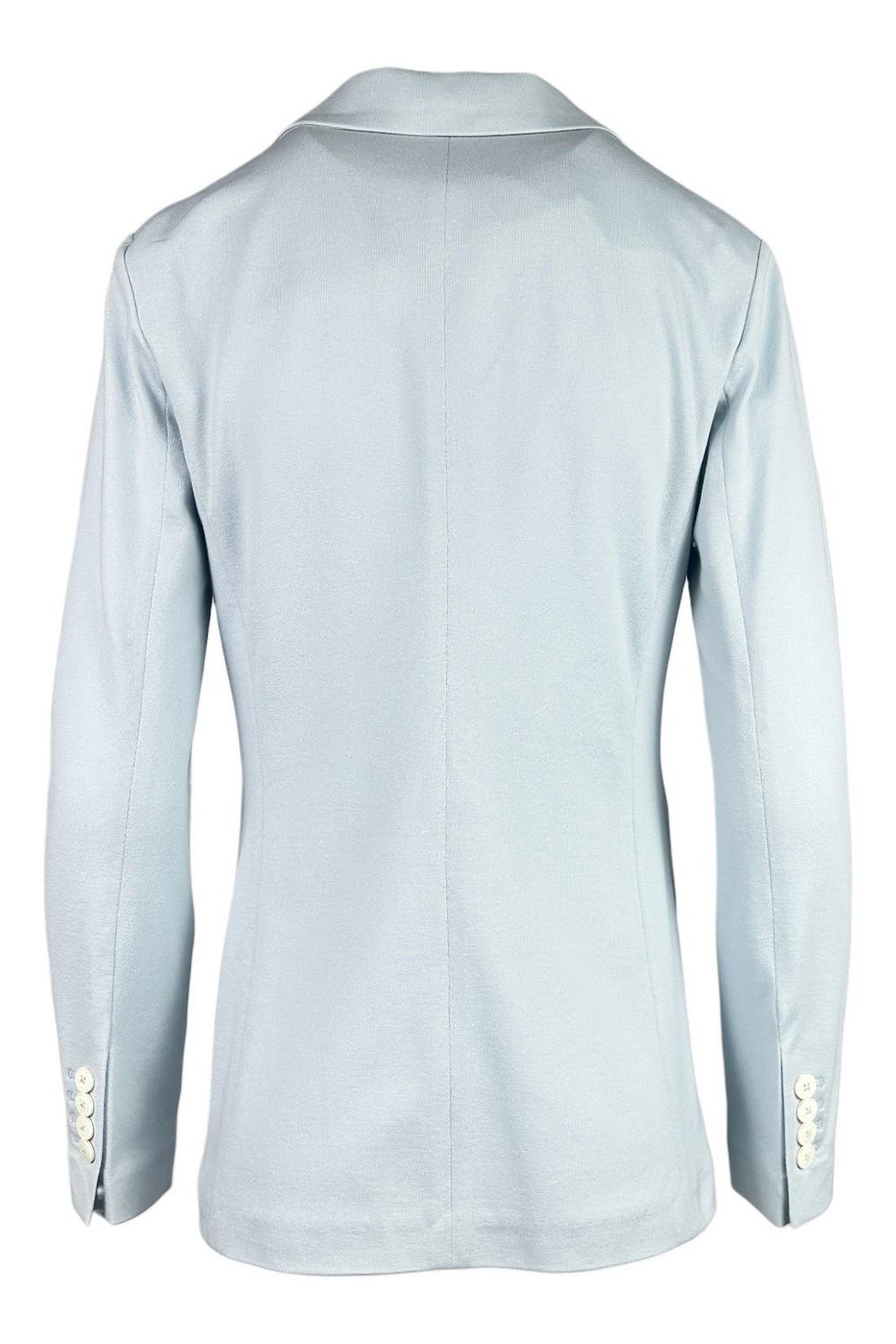 giacca donna monopetto piquet azzurro
