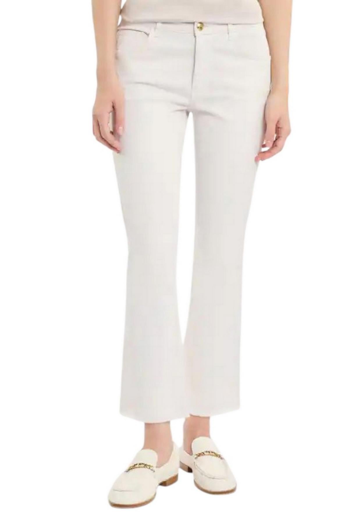pantaloni 5 tasche in cotone stretch bianco