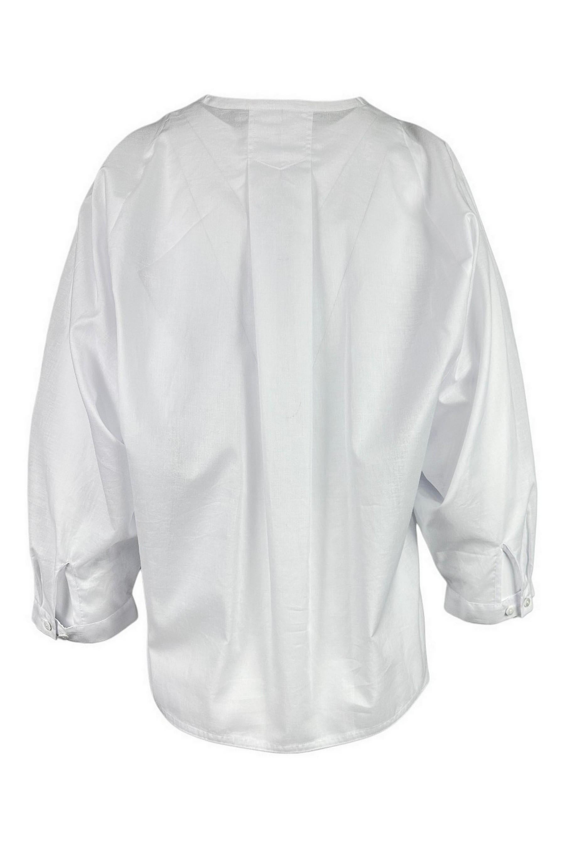 camicia donna over in mussola bianco