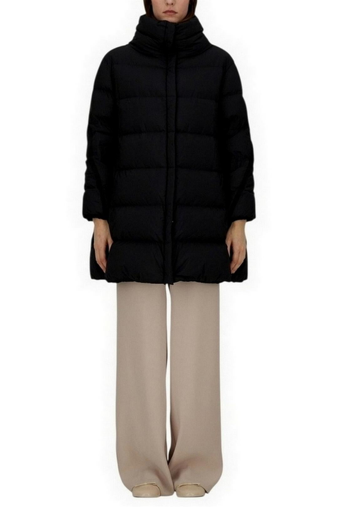 piumino donna dettagli gros nero