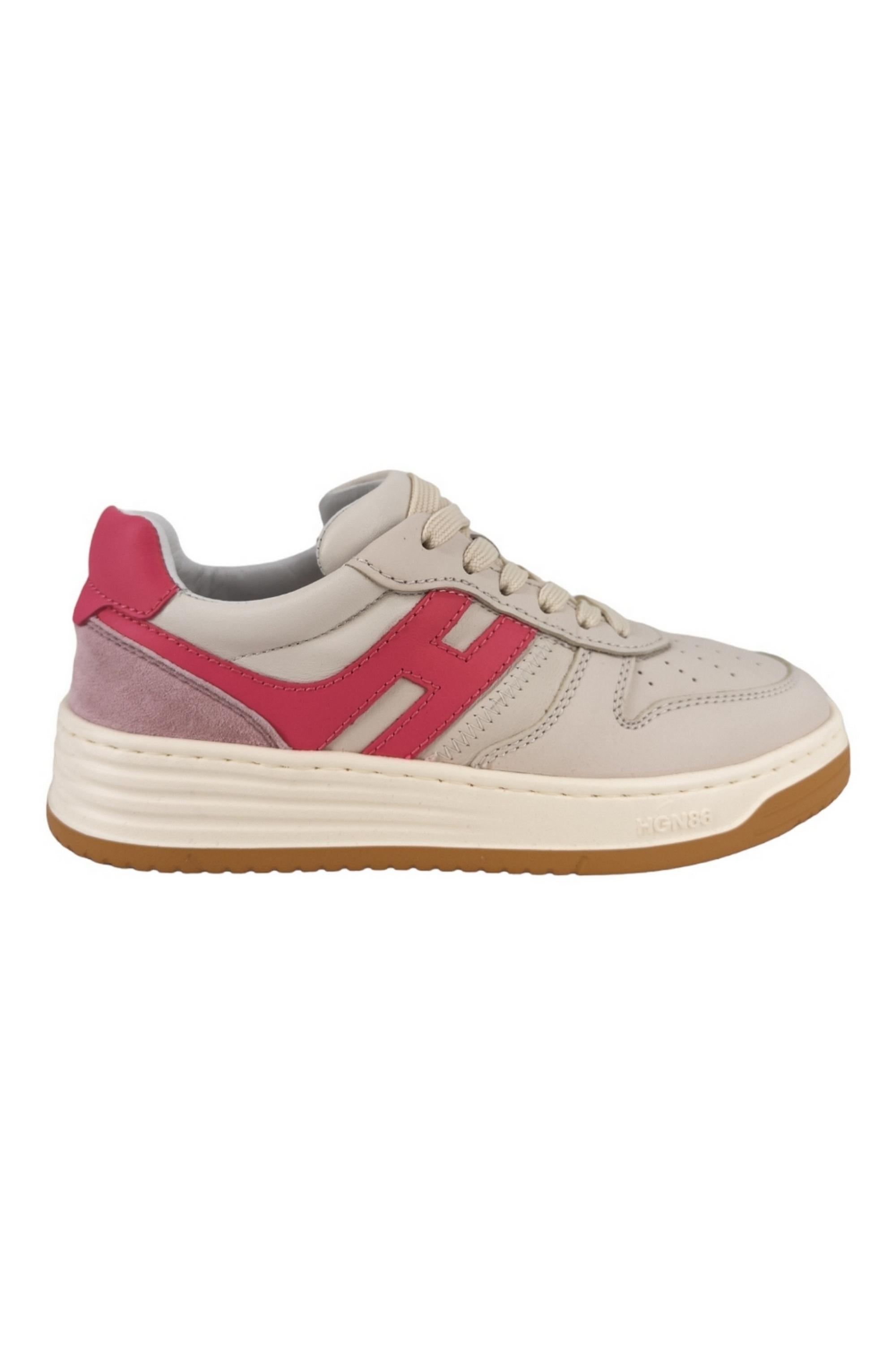 Sneakers Avorio/fucsia