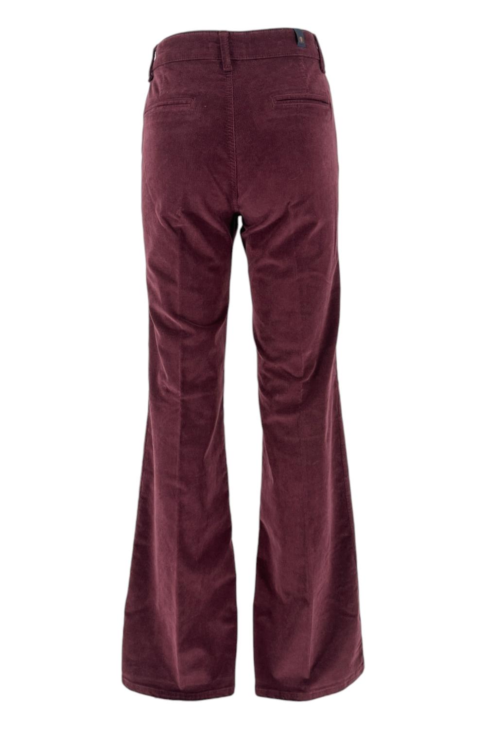 pantalone donna in velluto bordeaux