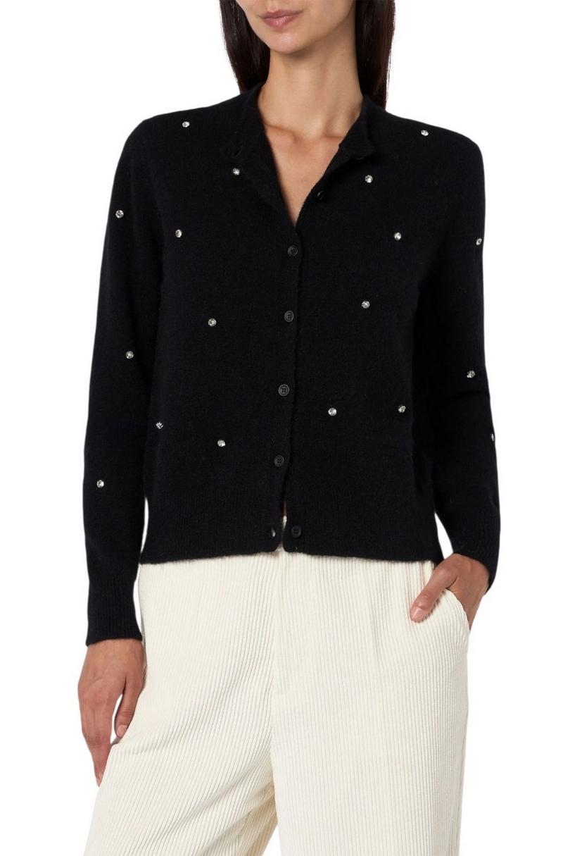 cardigan donna bellamy strass nero
