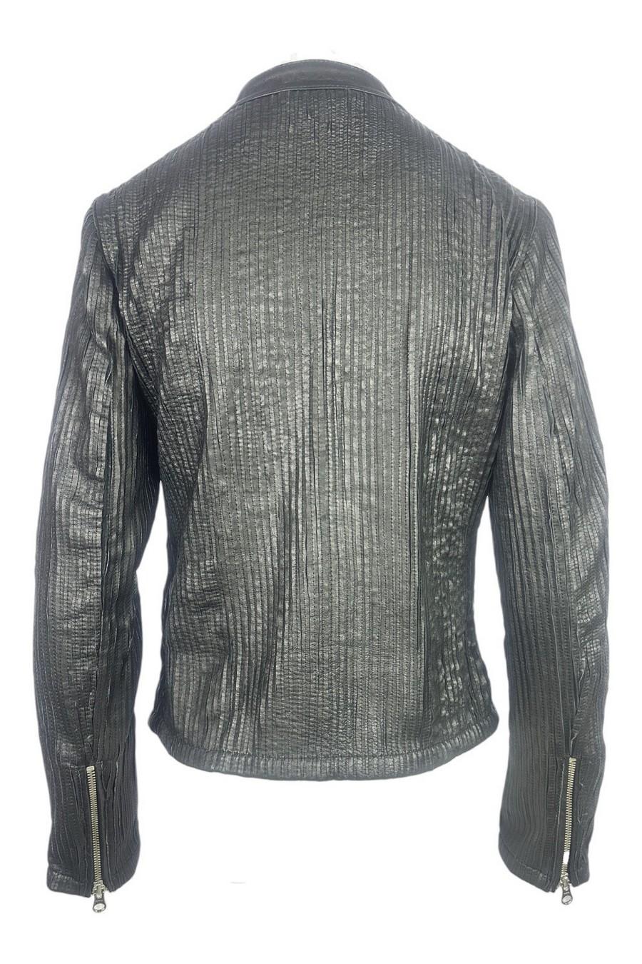 biker donna in pelle plisset nero