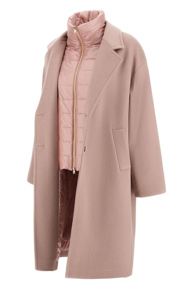 cappotto donna con interno piuma rosa