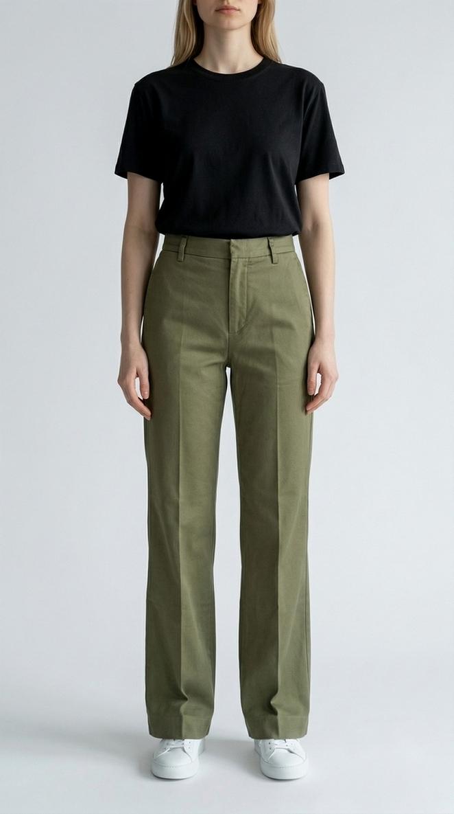 pantalone janice in gabardina militare