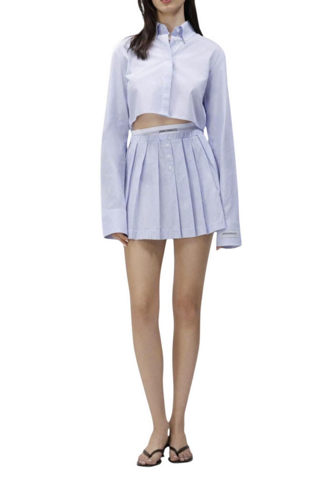 minigonna donna a righe azzurro/bianco