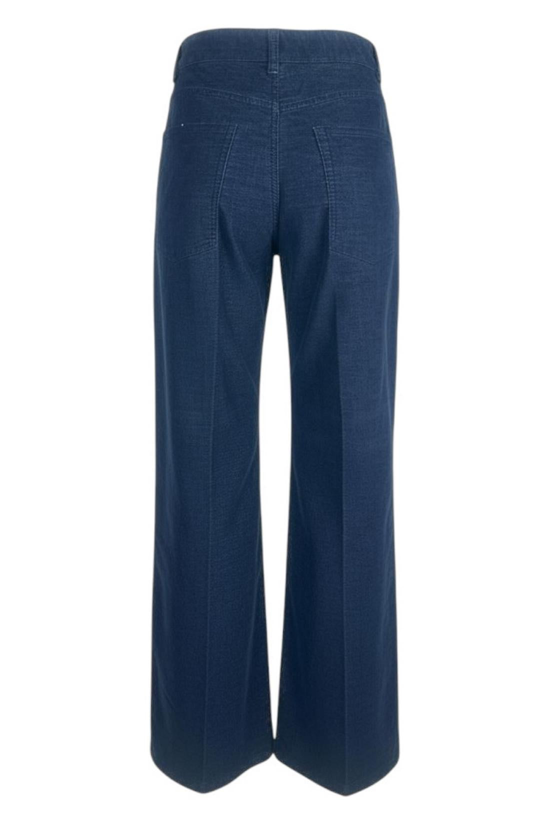 pantalone donna largo in velluto blu