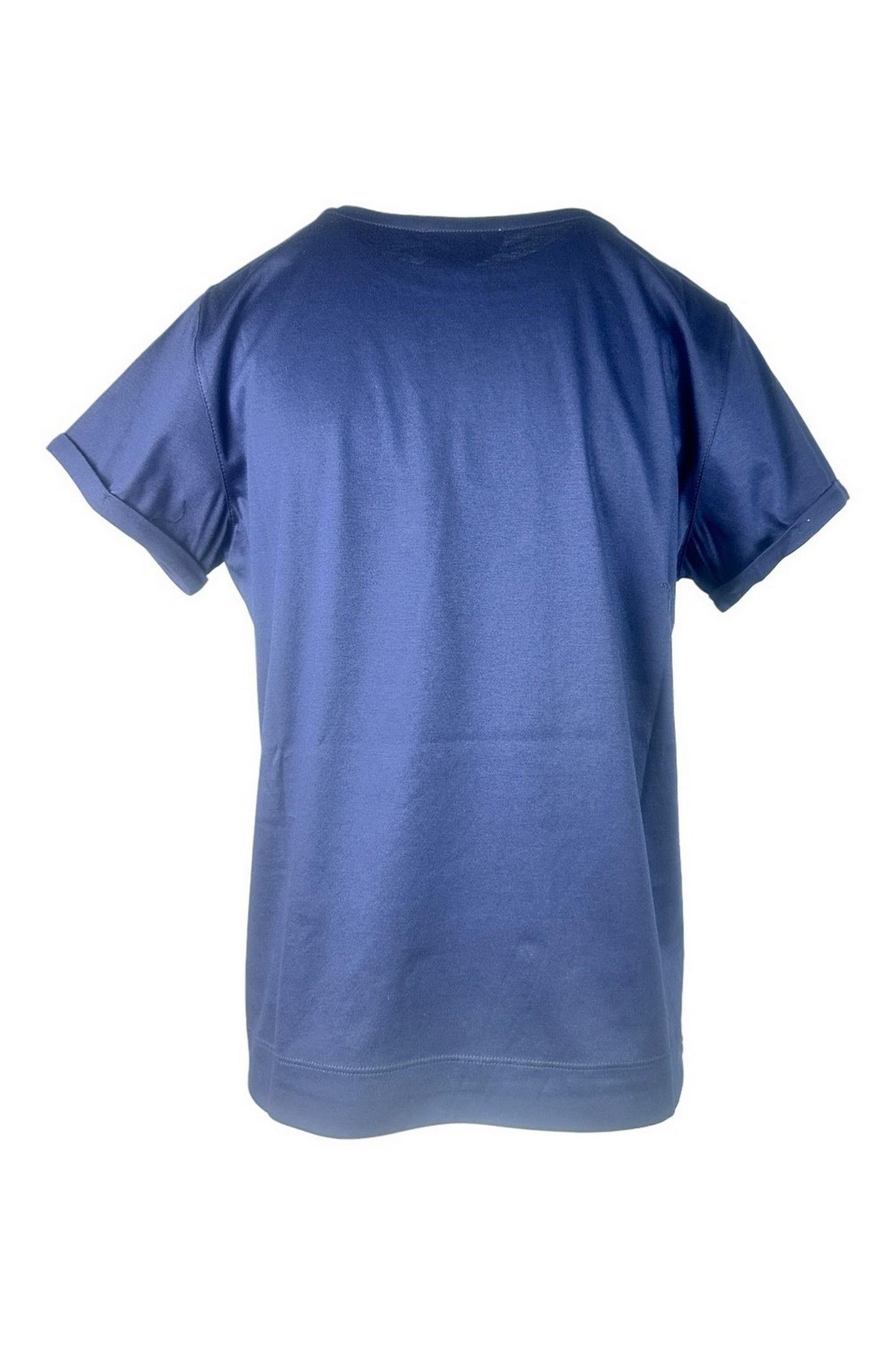 t-shirt donna manica corta blu
