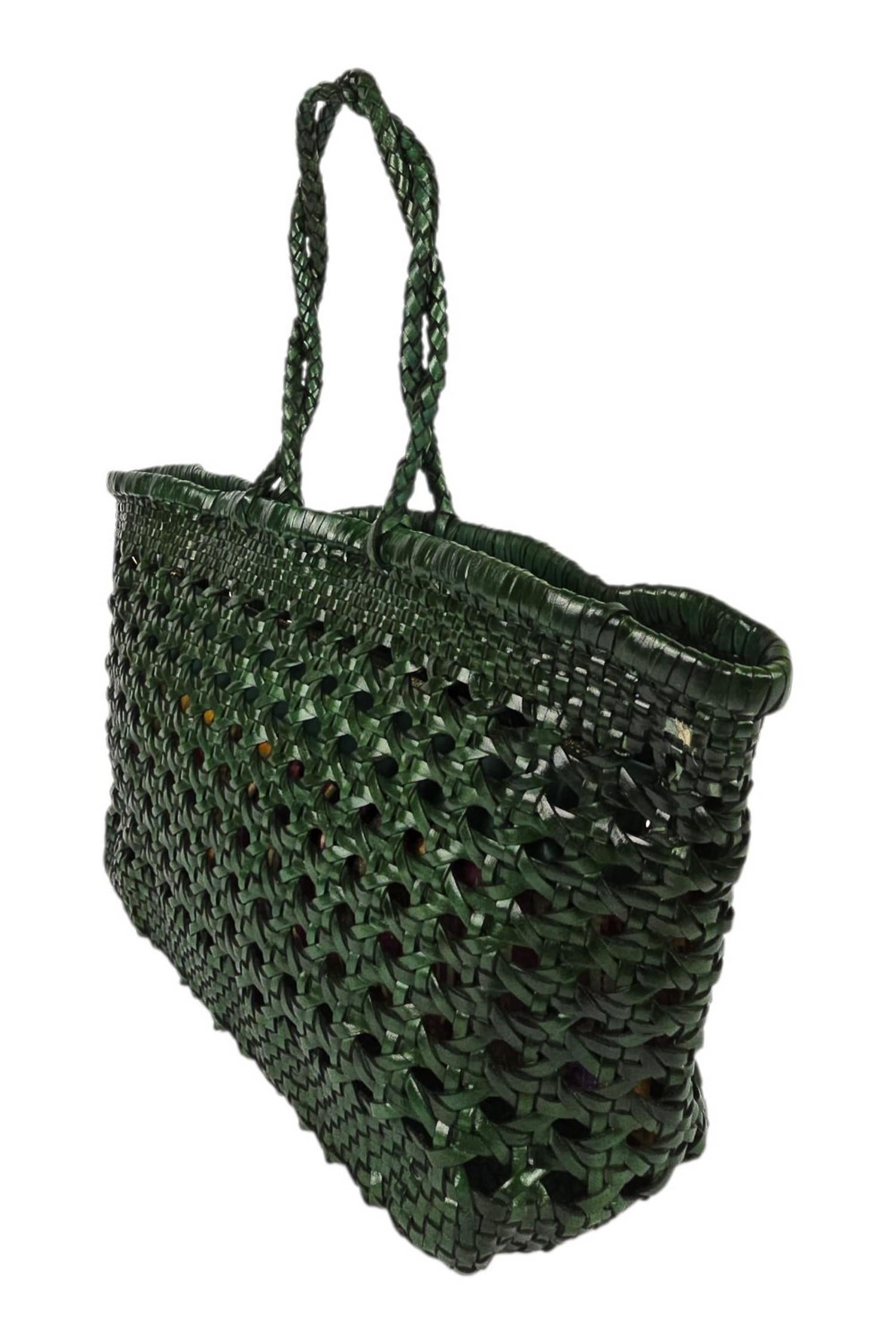 shopping donna in pelle traforata verde