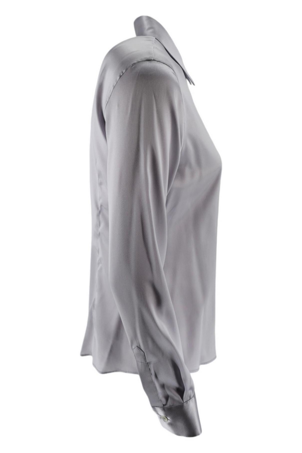 camicia donna in raso perla