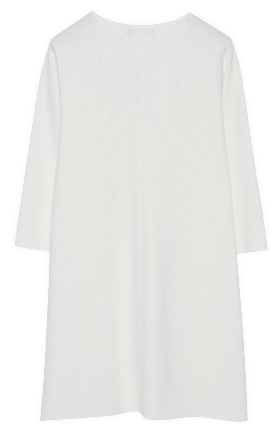 Abito donna panna in lana merino, rafia