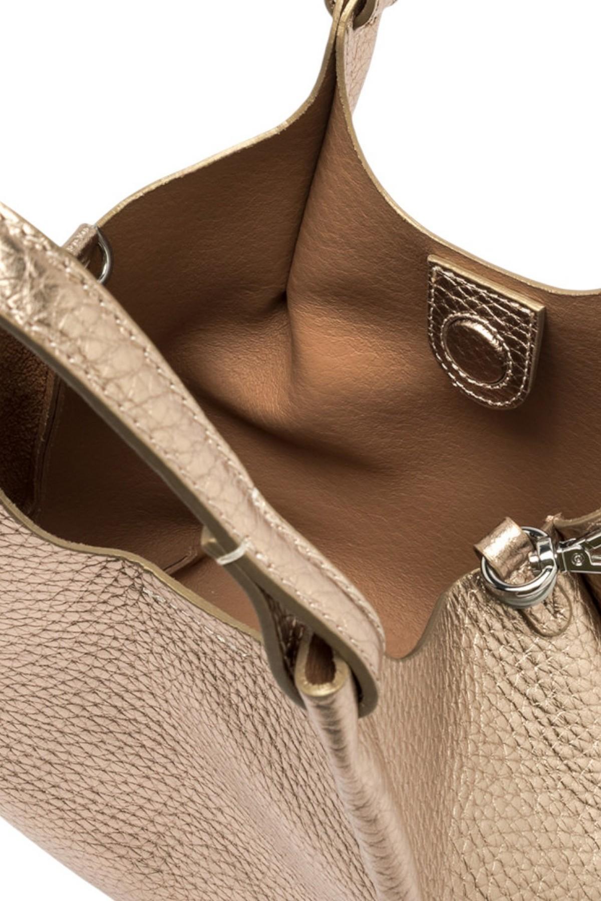 borsa donna dua media in pelle oro