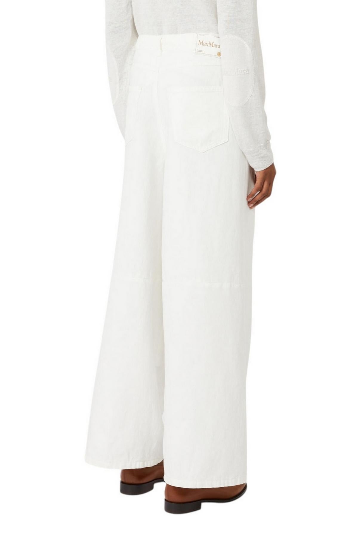 pantalone donna aloa in lino bianco