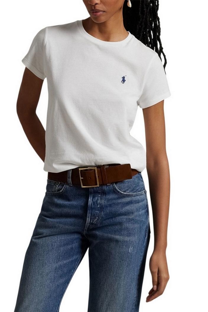 t-shirt donna girocollo mezza manica bianco