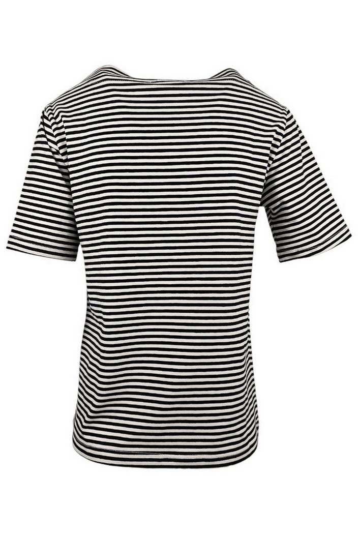 t-shirt donna rigata bianco e nero