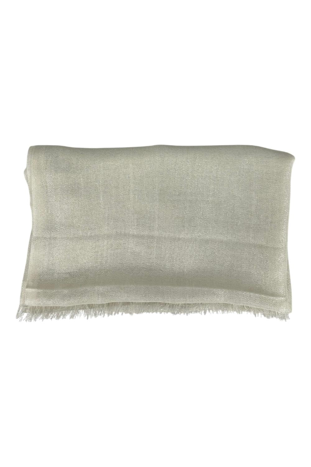 sciarpa donna in lurex latte