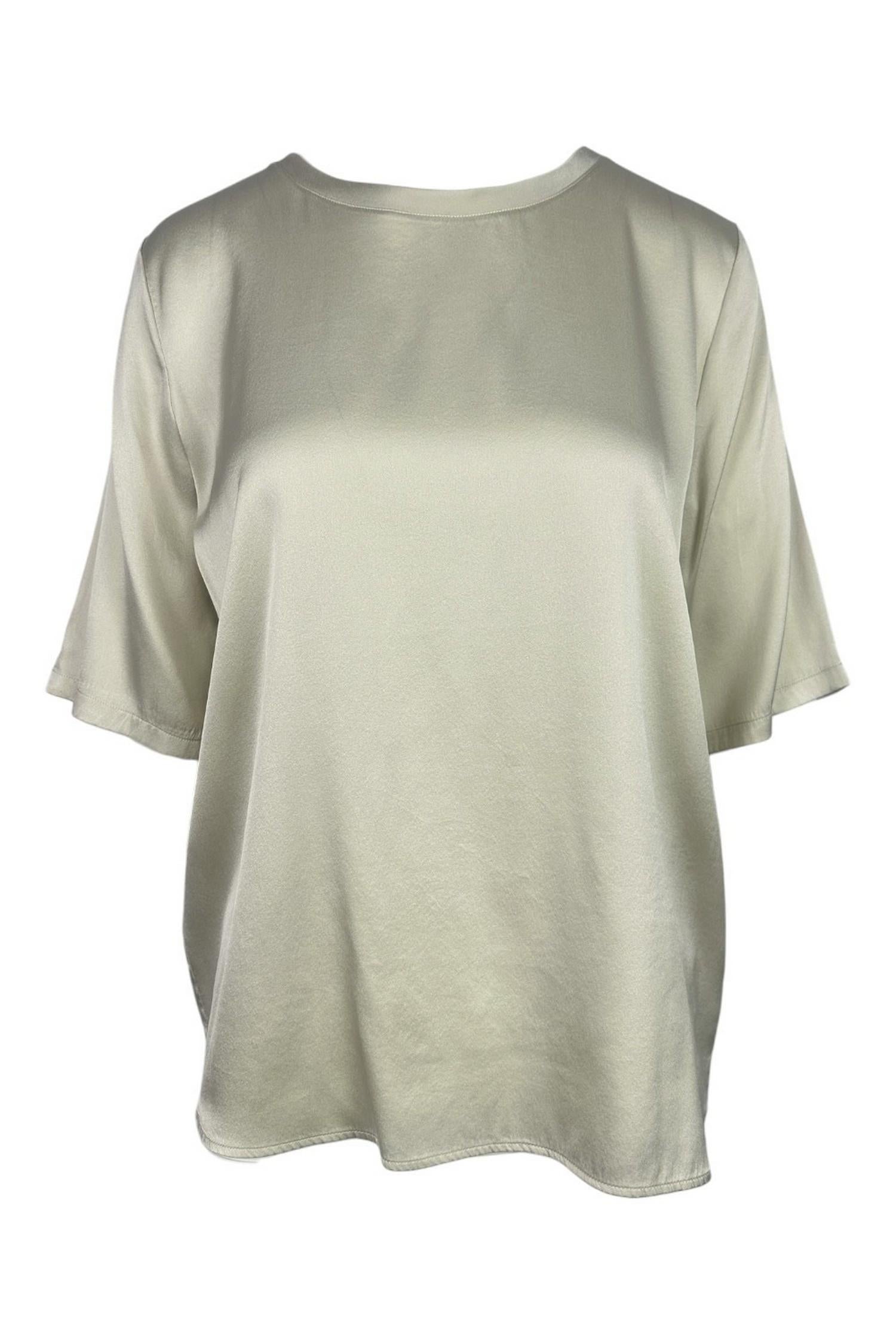 t-shirt donna in raso avorio