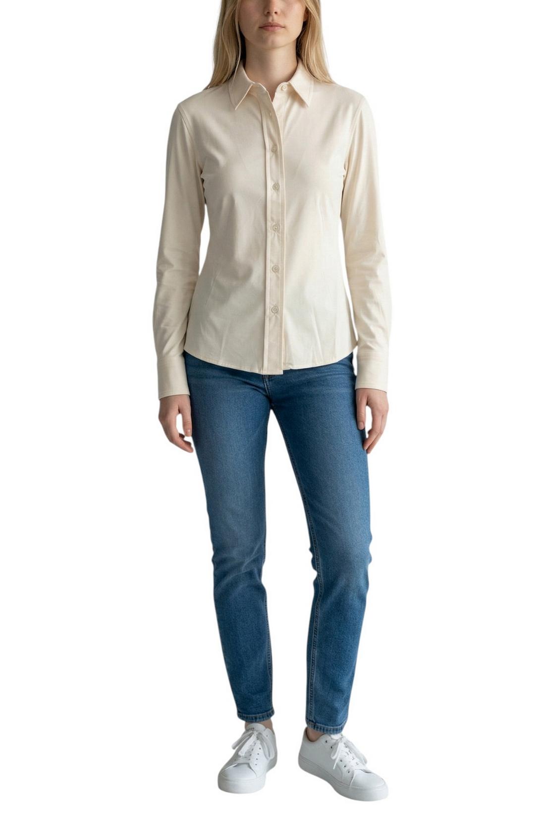 camicia donna modello uomo in skinlike avorio